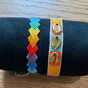 Colorful Beaded and Shell Bracelet Set - Never Worn!